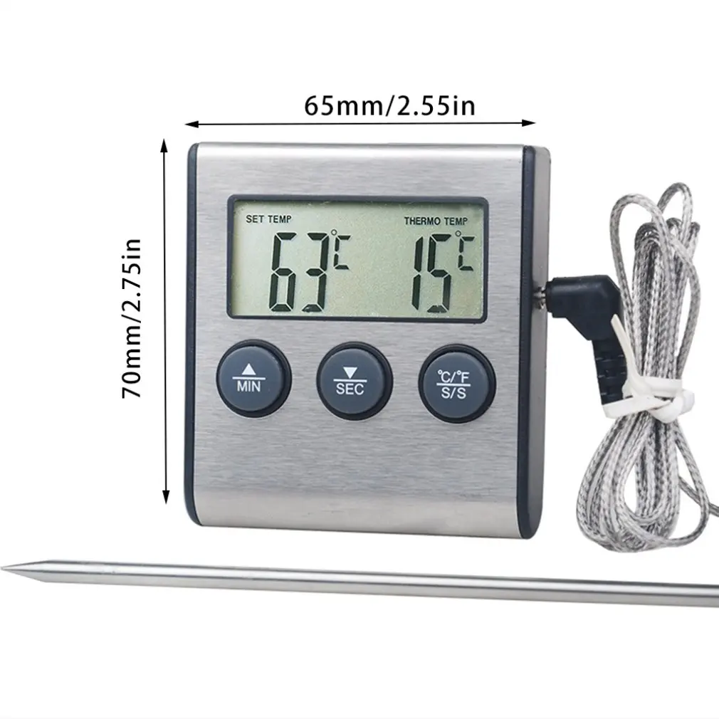 

Tp700 Digital Remote Wireless Food Kitchen Oven Thermometer Probe For BBQ Grill Oven Meat Timer Temperature Manually Set