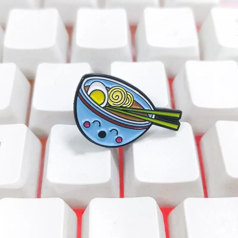 Мультфильм Ramen эмалированные булавки милые японские продукты Tonkotsu лапша Броши