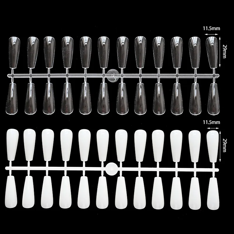 

240 pcs/Pack False Nail Tips Nail Art Polish Color Card Acrylic Practice Chart Palette Clear+Nautral Practice Display Tools &*69