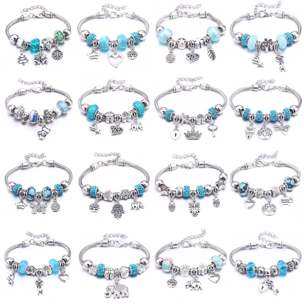 Браслет с бусинами из натурального камня Женский кулон-сердце - Цена: 111.08