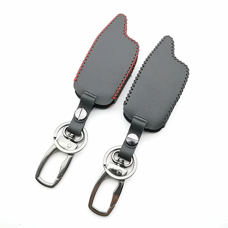 

100% leather car key cover M7 Key Case Fob Remote Control LCD for Magicar Scher-khan 7/8/9/10/11/12 two-way car alarm shell