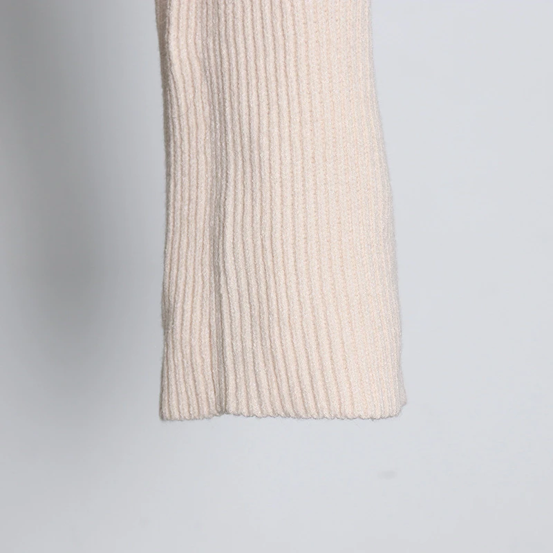 

SeeBeautiful Loose Knitted Sweater Crossing V-neck Long Sleeve Stitching Simple New Fashion Spring 2021 Women T960