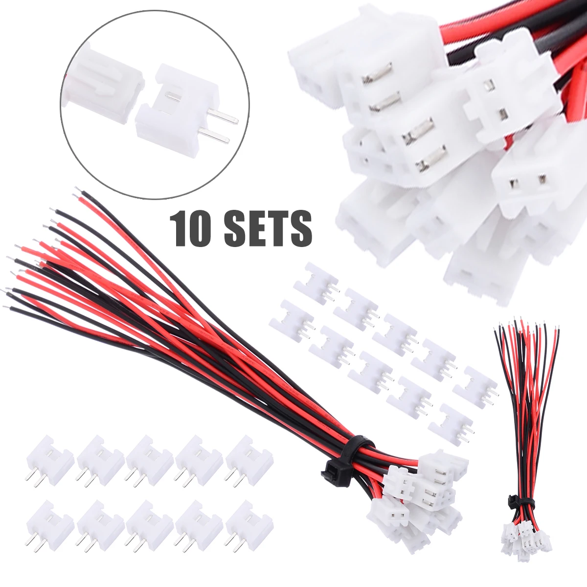 10 комплектов Mini Micro 2 Pin JST XH штекер разъема 54 мм с 24AWG Провода Кабелей длина 150 |