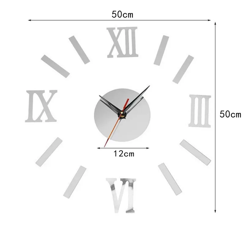 4 Colors Roman Letter scale Wall Clock Frame Mirror Surface Stickers Children Bedroom 3D DIY Decoration Detachable Art | Дом и сад