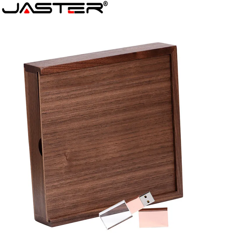 JASTER 1 шт. бесплатный логотип ореховый фотоальбом уникальный кристалл usb + коробка