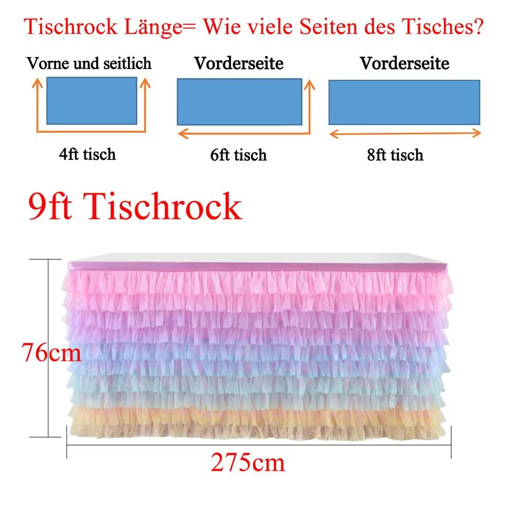 TPFOCUS красочные Mutilayer Тюлевая шифоновая юбка для стола вечерние свадебные дня