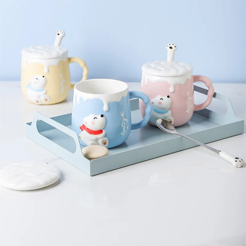 

3D Creative Polar Bear Coffee Cup Ceramic Funny Anmimal Kitchen Mug Gift Collection For Friends Lovers Famliy