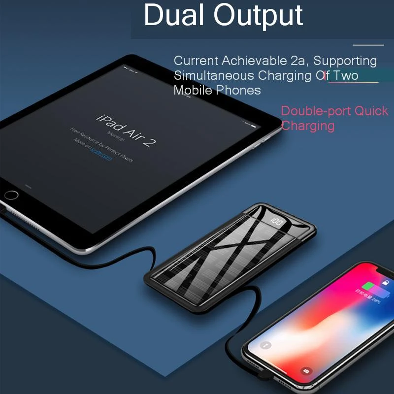 Портативный внешний аккумулятор на солнечной батарее с разъемом Lightning/Micro USB 10000