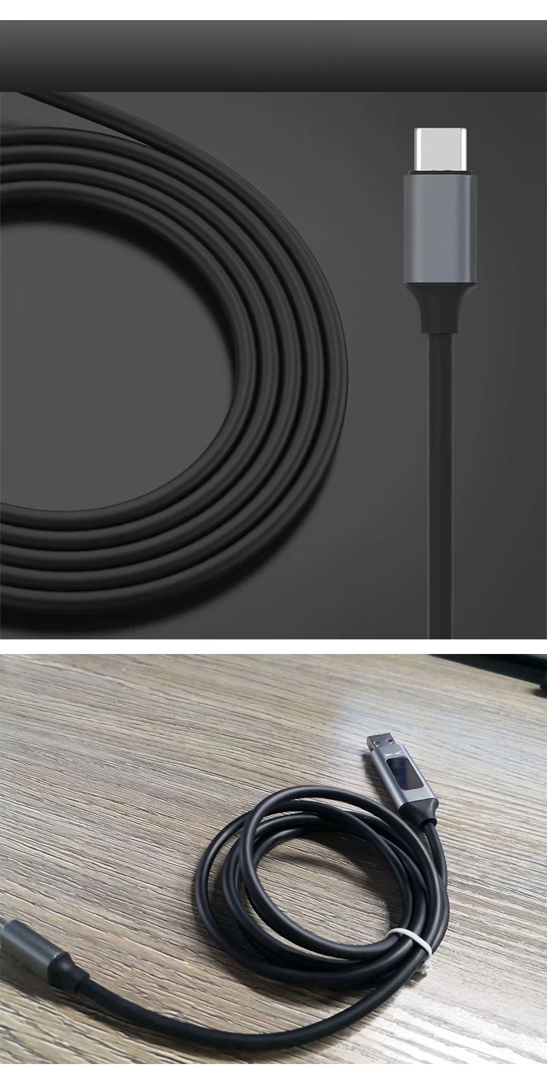Кабель USB для быстрой зарядки usb type C кабель напряжение и ток дисплей зарядное устройство для зарядки данных Micro USB кабель мобильного телефона кабель USB