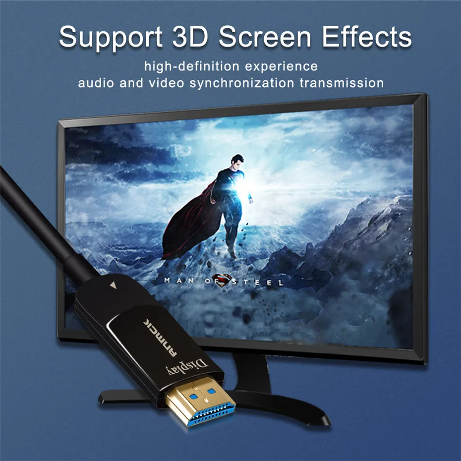 Anmck волоконно-оптический кабель HDMI 1,4 поддержка 4 k@ 30Hz 2K@ 144Hz для HD tv Box проектора PS4 Кабель HDMI 20M 30M 40M 50M 100M