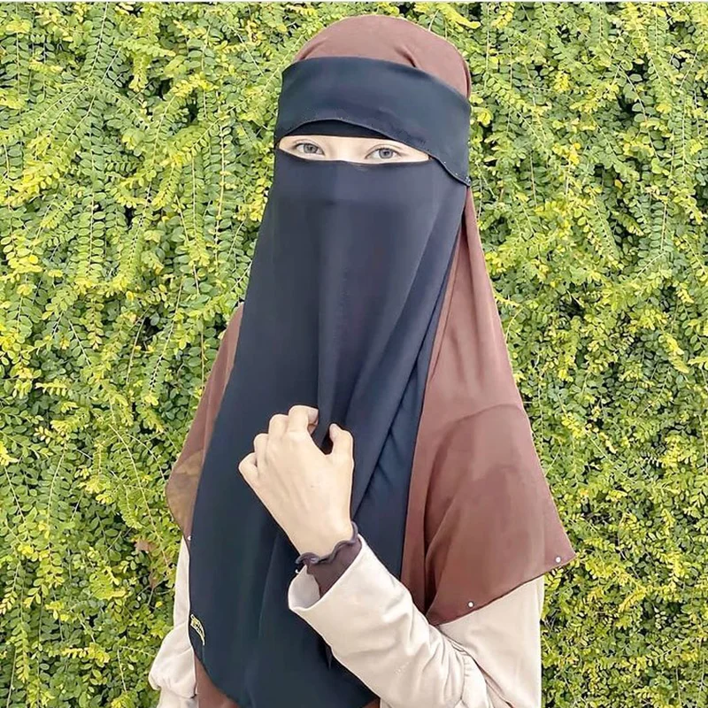 Niqab-velo Hijab de una sola capa para mujer, bufanda musulmana islámica de Ramadán, chal de oración árabe, diadema, Jilbab