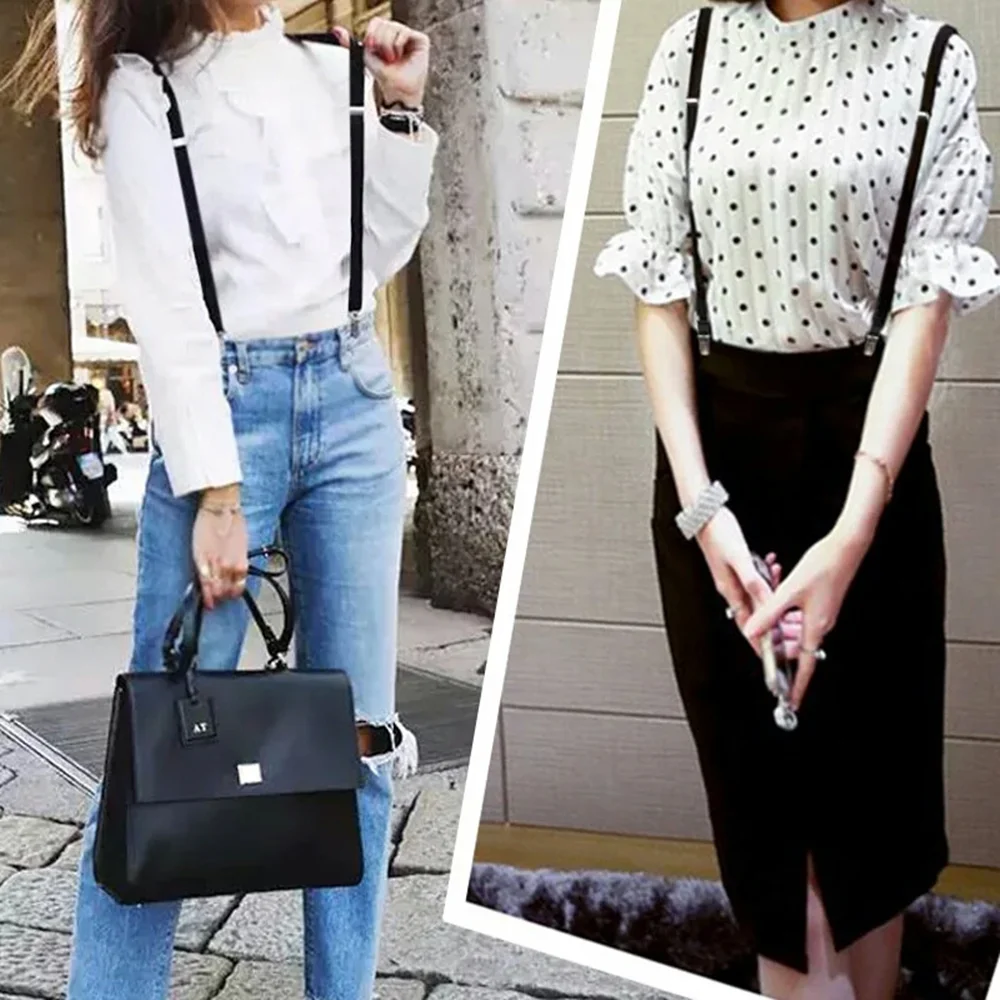 Adjustable Elastic Suspenders for Men, Women, Kids - 4 Clips on 1.5CM Wide Straps - Perfect Braces for Boys and Girls image 6