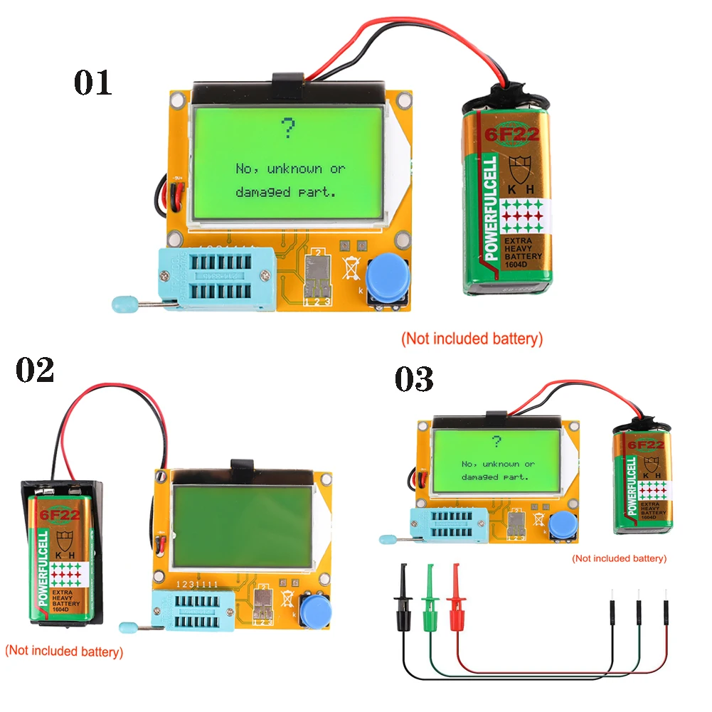 

Professional High Quality LCR-T4 ESR Meter Transistor Tester Diode Triode Capacitance SCR Inductance Capacitance Digital Tester