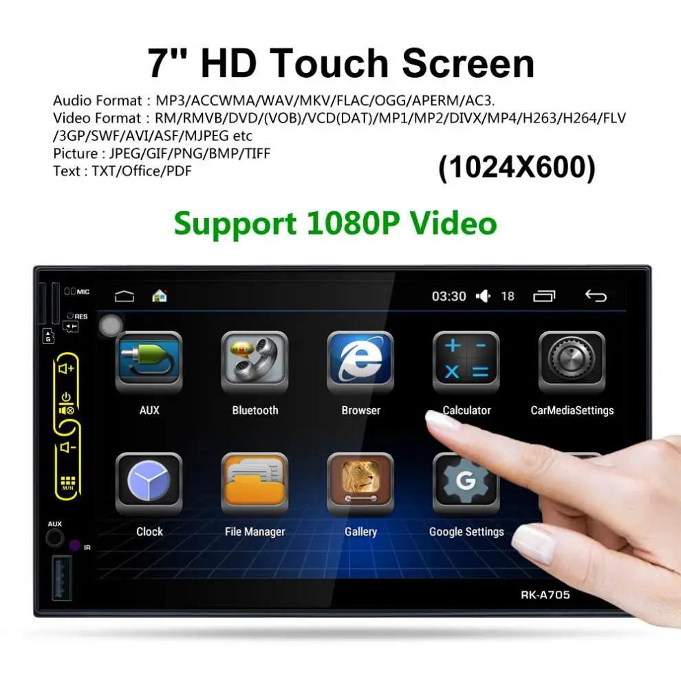 7 дюймовый четырехъядерный Android 6 0 2 Din Bluetooth автомобильное радио RDS цифровой