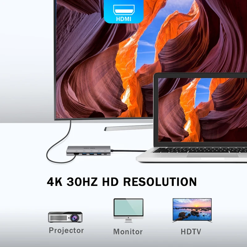 USB C концентратор Мульти USB 3,0 разветвитель Тип C концентратор адаптер USB-C концентратор HDMI несколько USB C док-станция USB 3,1 расширитель для MacBook Pro