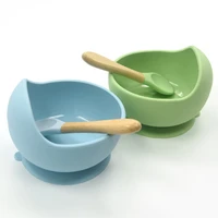 1set silicone baby feeding bowl tableware waterproof spoon non slip crockery bpa free silicone dishes for baby bowl baby plate