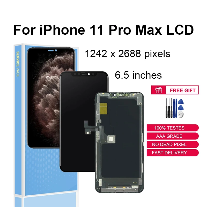 

ЖК-дисплей с сенсорным 3D дигитайзером в сборе для iPhone 11 Pro Max