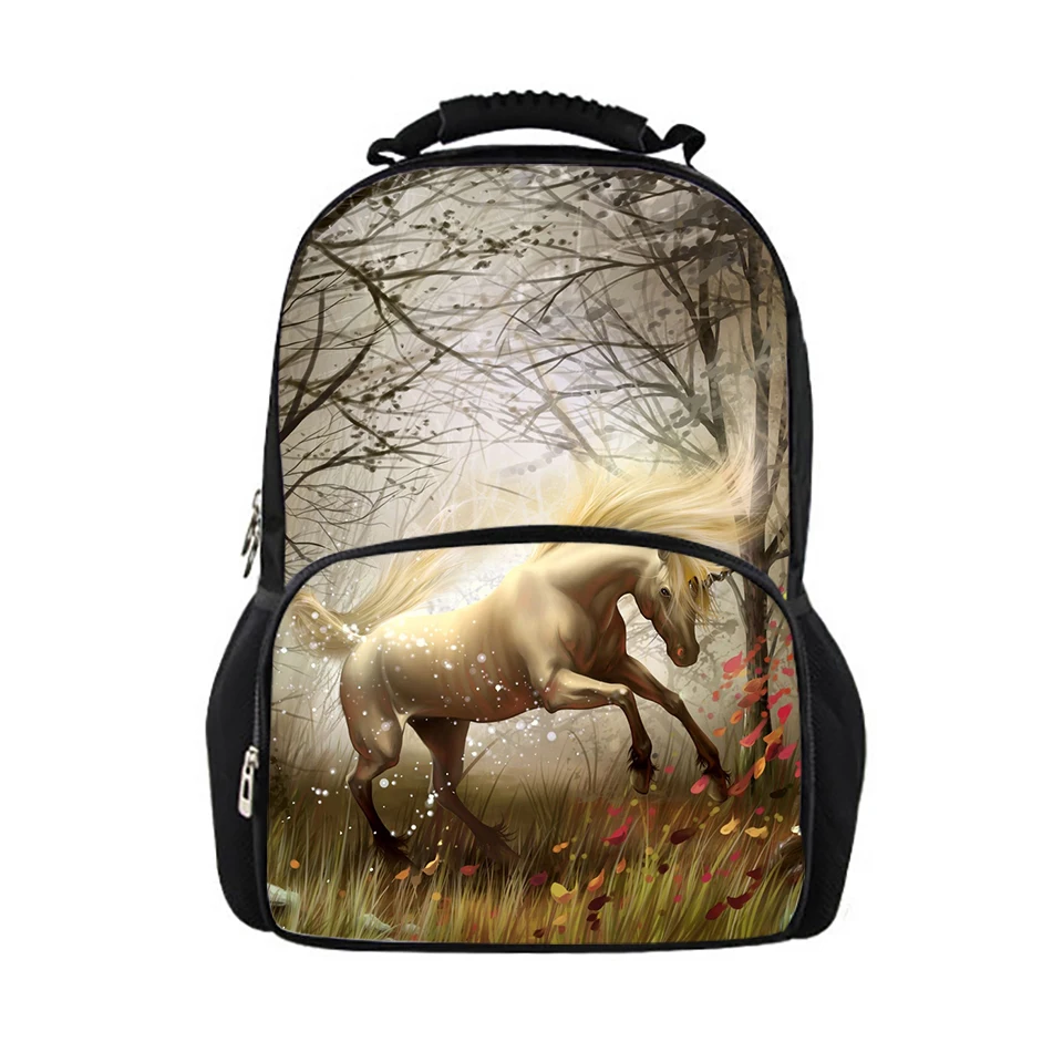 HaoYun Children's Backpacks Beautiful Horses Pattern Kids School Book Bags Cartoon Animal Teenagers Girls Large Backpack
