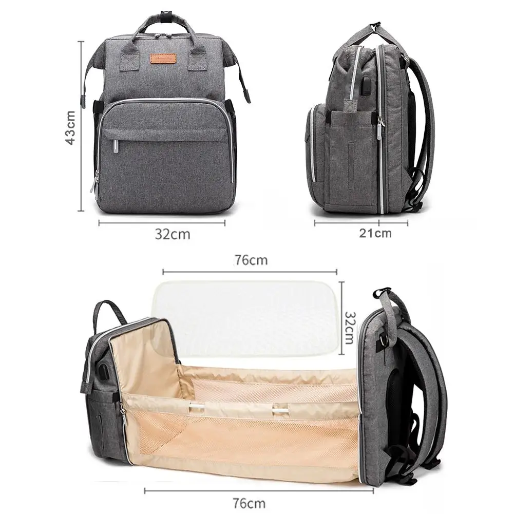 

Baby Care Nappy Bag Moms Baby Bag Maternity Diaper Bag Backpack Waterproof Maternity Diaper Backpack With USB Changing Pad