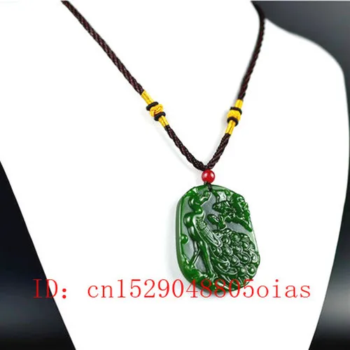 Натуральный зеленый китайский нефрит подвеска на ожерелье Павлин модные