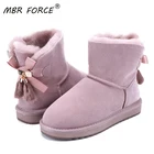 MBR FORCE 2020 австралийские классические женские ботильоны с подкладкой из овечьей кожи; Зимние Замшевые ботинки с бантом; Теплая женская обувь