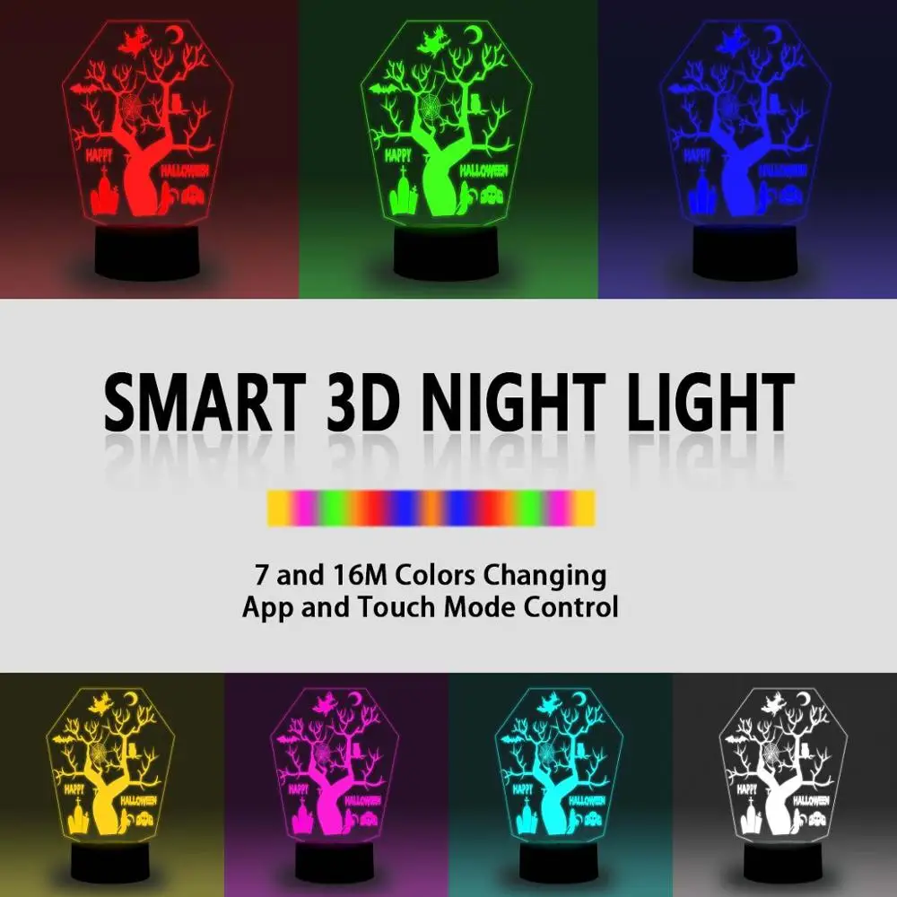 NiteApps 3D Хэллоуин Дерево ночник стол Иллюзия украшение лампа подарок на день