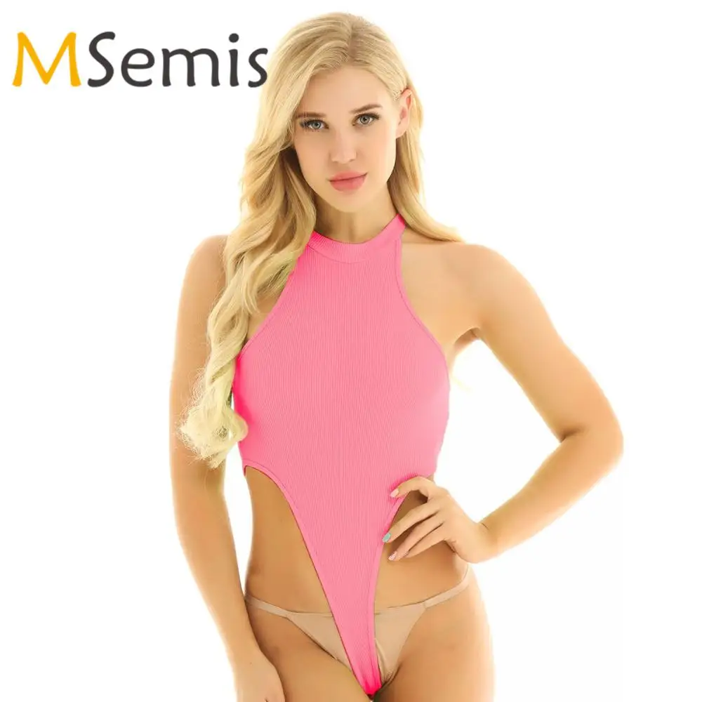 Женский купальник трико боди без рукавов гимнастическое блузка футболка