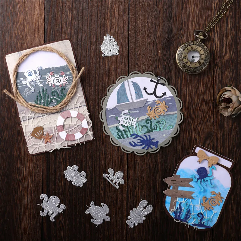 

YaMinSanNiO Lobster Crab Water Grass Metal Cutting Dies New 2019 Craft Dies Scrapbooking Album Embossing Stencil Die Cut Decor