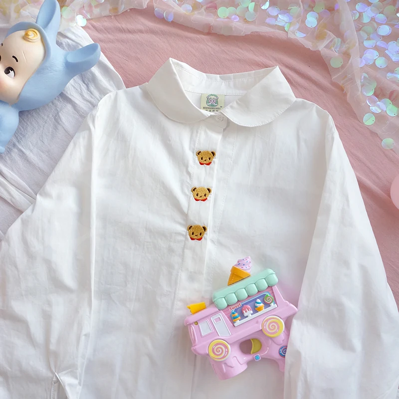 Весенняя женская маленькая свежая мягкая Свободная блузка в стиле ретро для