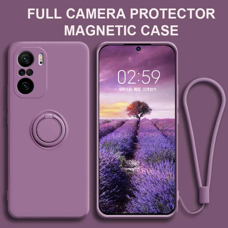 

Poco x3 X4 F3 Pro NFC PocoX3 Case Liquid Silicone Stand Magnetic Camera Protector Cover For Xiaomi Poco x3 X4 Pro PocoX3 Poco F3