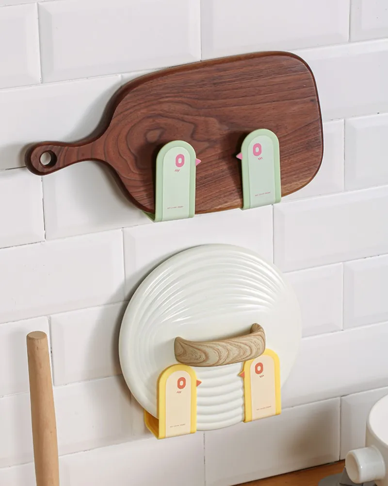 

Home Storage Accessories Birdie Pot Cover Rack Kitchen Storage Wall-mounted Hook Universal Hook Organizer Storage Accessories