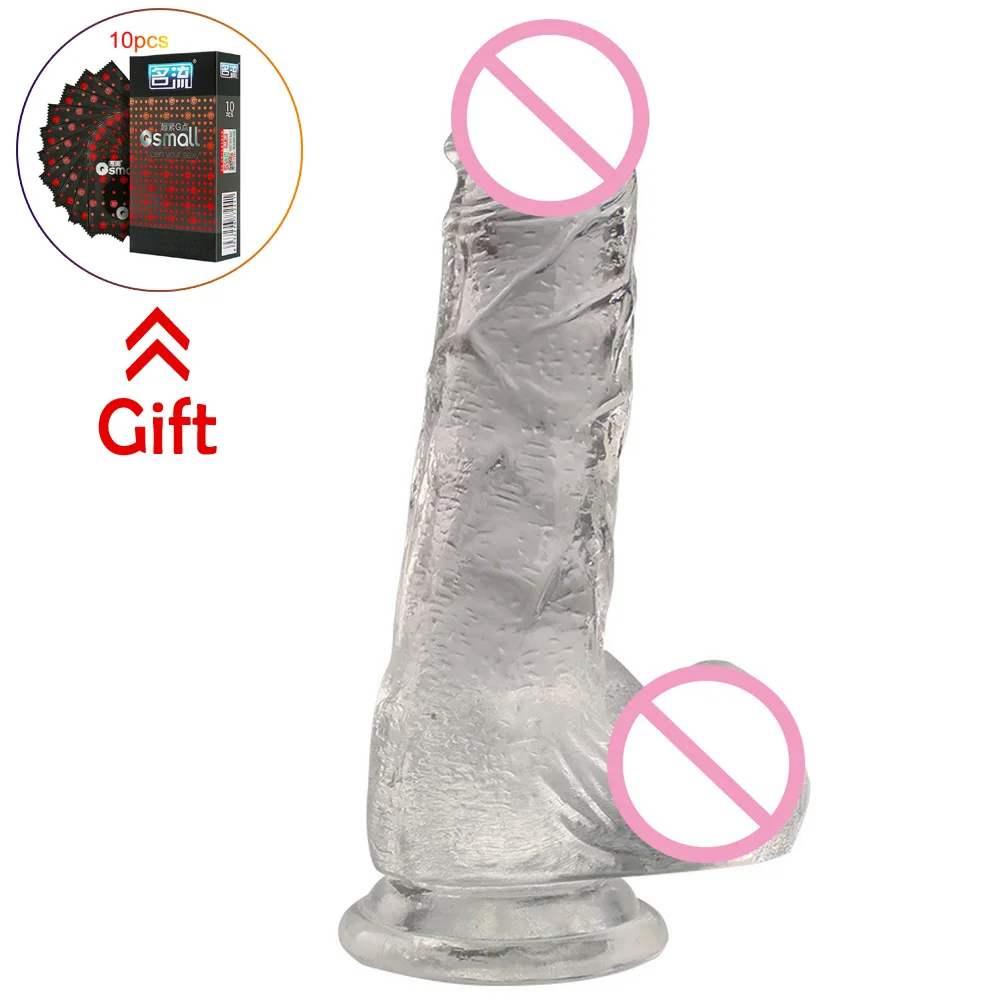 Силиконовый прозрачный реалистичный пенис фаллоимитатор для женщин мастурбации