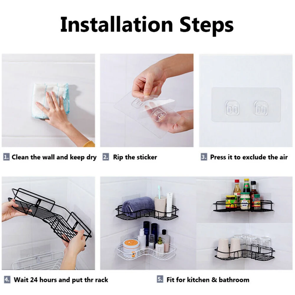 Полка для ванной металлическая полка стеллаж хранения прочная душевая из