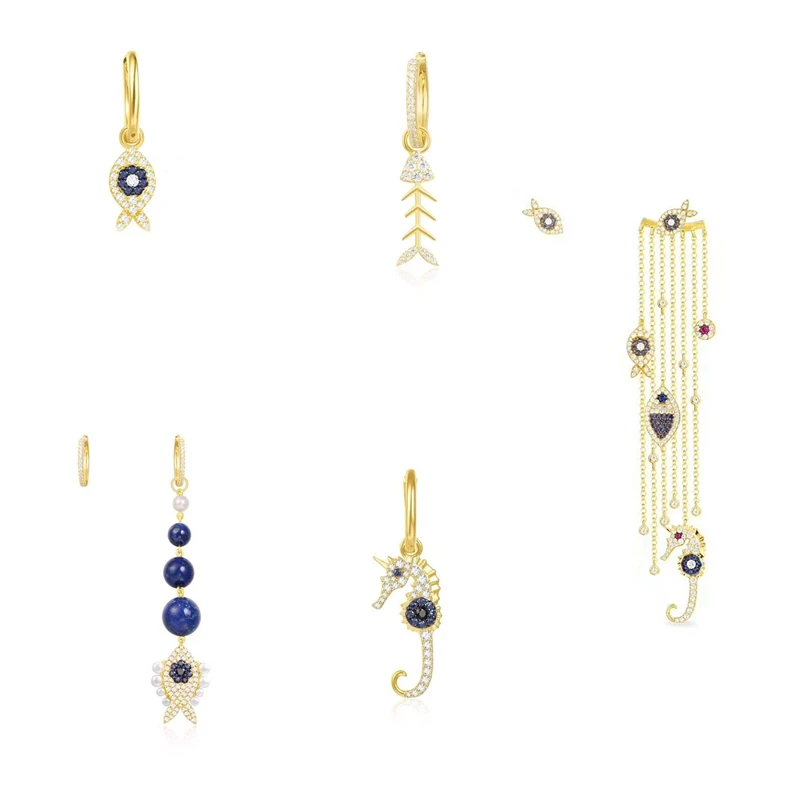 

LIDU High Quality 925 Silver Fish Earrings Gold Plated With Stylish And Exquisite Monaco Jewelry As A Gift For Friends