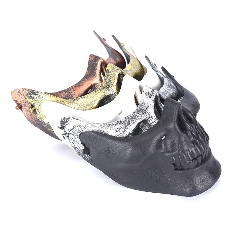 1pc Halloween Skull Mask Jaw Horror Half Face Shied Terror Plastic Human Skeleton 18cm x 13cm 5 color |