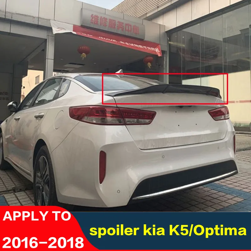 

CEYUSOT FOR Real Carbon Fiber Kia K5/Optima Spoiler WING Car Trunk Rear Lip Tail FIN Auto Parts Decorative Accessories 2016-18