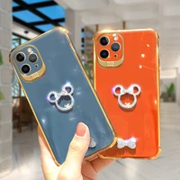 luxury electroplating glitter diamond cartoons phone case for iphone 13 12 11 pro max x xs xr 7 8 plus se2 soft silicone cover