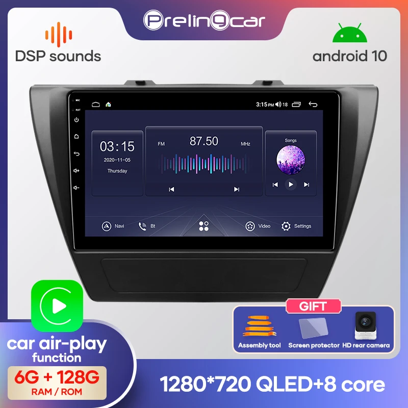 Автомагнитола Prelingcar для Roewe i5 мультимедийный видеоплеер на Android 10 без DVD с GPS