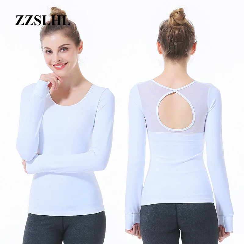 

Новинка 2018, топ для йоги, красный, для бега, женская спортивная футболка с длинным рукавом, спортивная одежда для фитнеса, купальник для женщ...