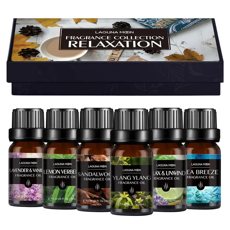 Подарочный набор из 6 органических ароматических масел премиум класса Lagunamoon 10 мл