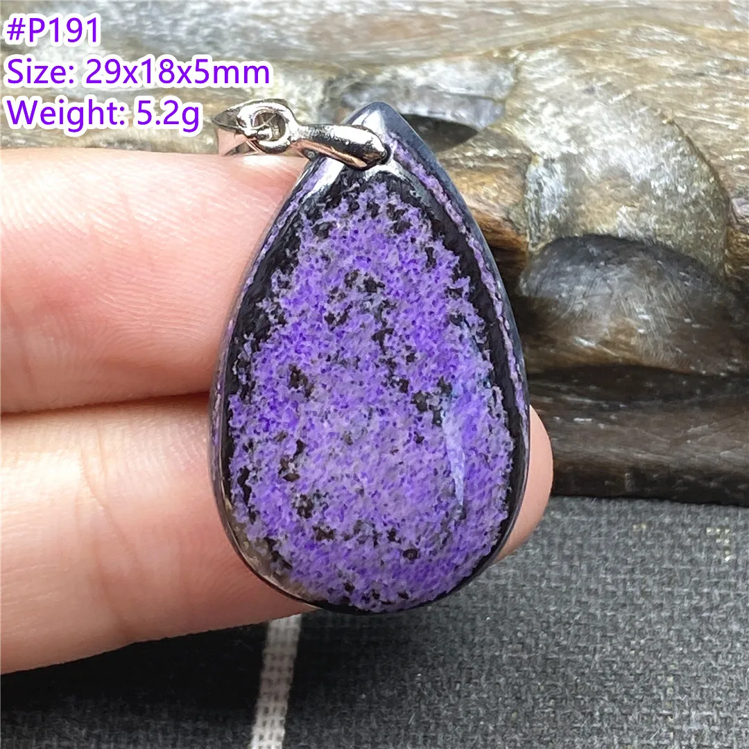 Natural Royal Purple Sugilite Pendant Jewelry For Women Lady Man Crystal 29x18x5mm Beads Silver Anticancer Stone Gemstone AAAAA