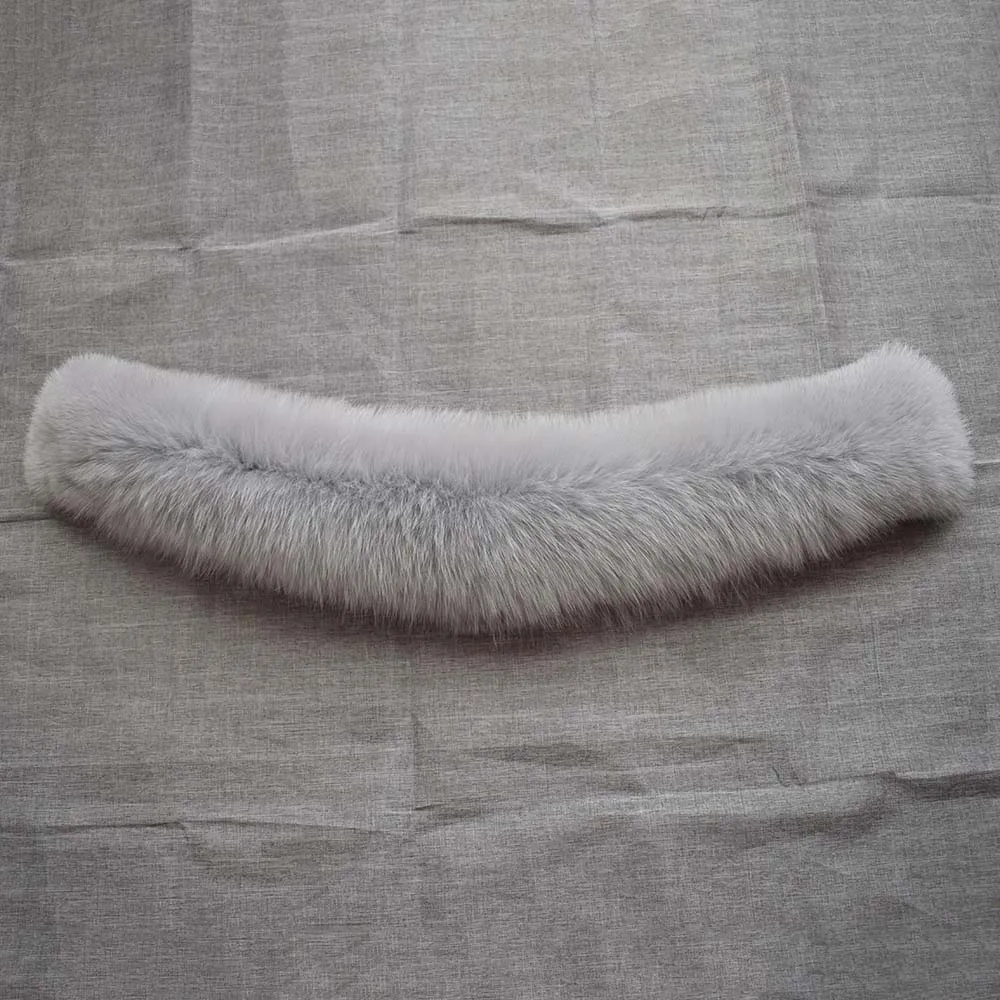MS.Minshu Natural Fox Fur Collar For Hood Big Size Dense Genuine skin New Design Real |