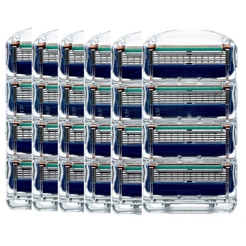 24 pcs Сменные бритвенные лезвия для мужчин, уход за лицом, кассеты для бритья, мужские бритвенные лезвия, совместимые с gilletee Fusione proglide - Цвет: 24 pcs