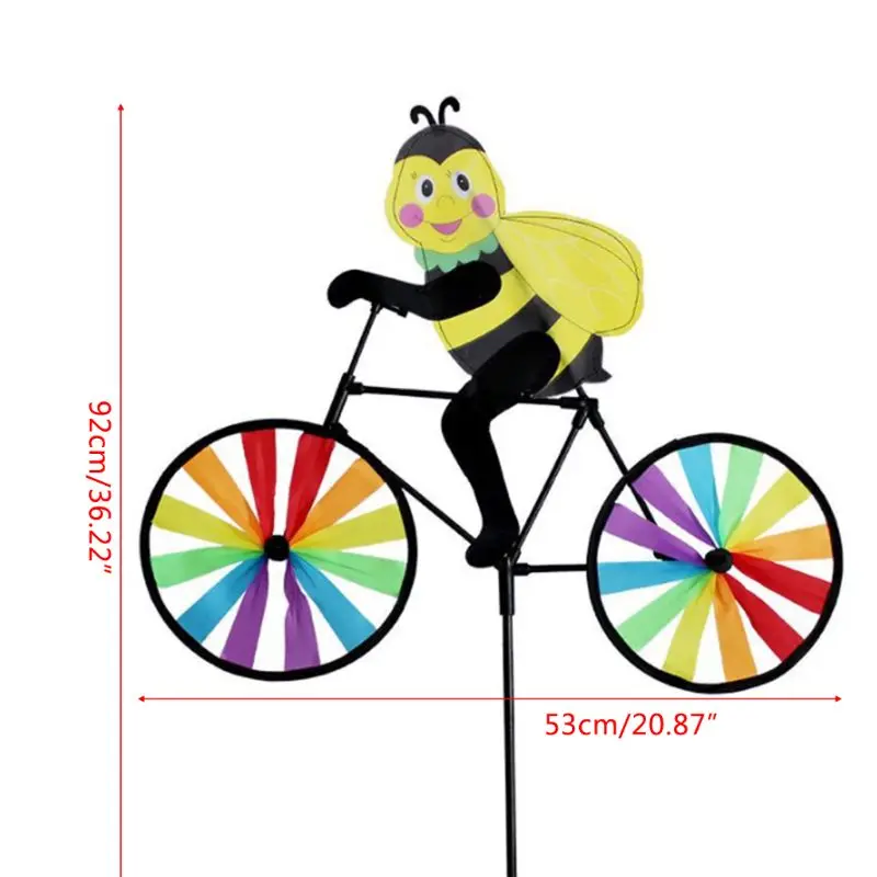 

Lovely Handmade Wind Spinner Cartoon Animal Biking Garden Yard Party Camping Windmill Kids Educational Toy