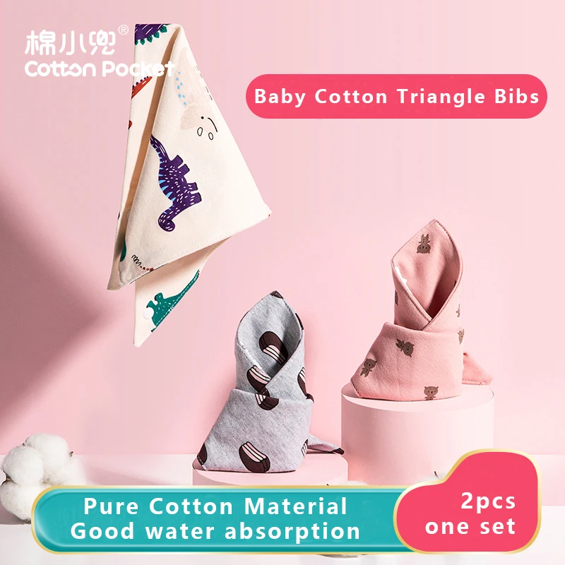 

Newborn Baby Saliva Scarf Towel Pure Cotton Gauze 2 Layer Baberos Bebes Baby Triangle Fedding Bibs for Boy Girl