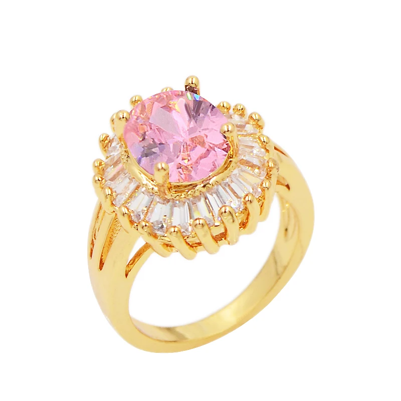 Модные женские свадебные кольца золотого цвета с фианитом ААА + ювелирные