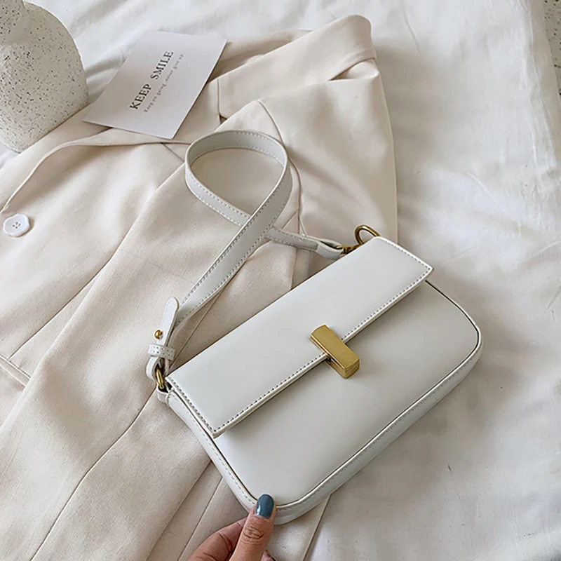 Белая сумка-багет сумки сумка на плечо летние через для женщин 2020 тренд роскошный