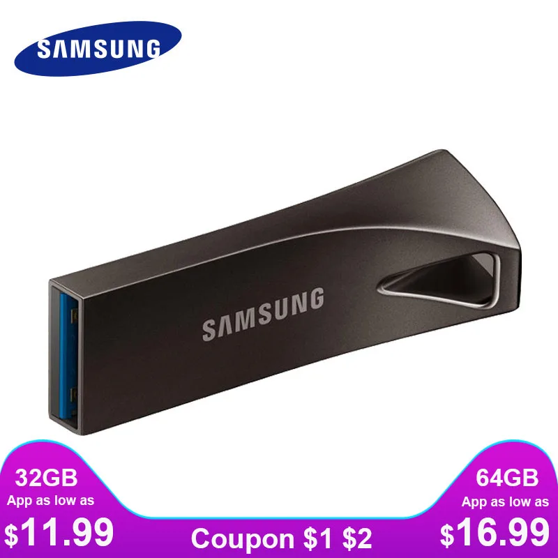 Samsung USB флэш диск 32 г 64 128 3.0 3.1 металла супер мини накопитель крошечный Pendrive памяти - Фото №1