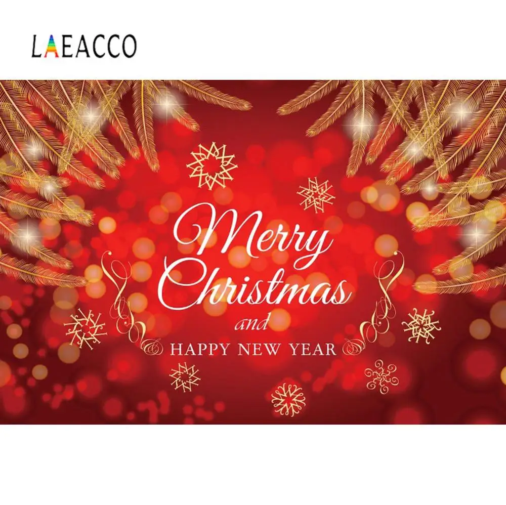 Laeacco красный горошек свет боке с новым годом Счастливого Рождества сосна