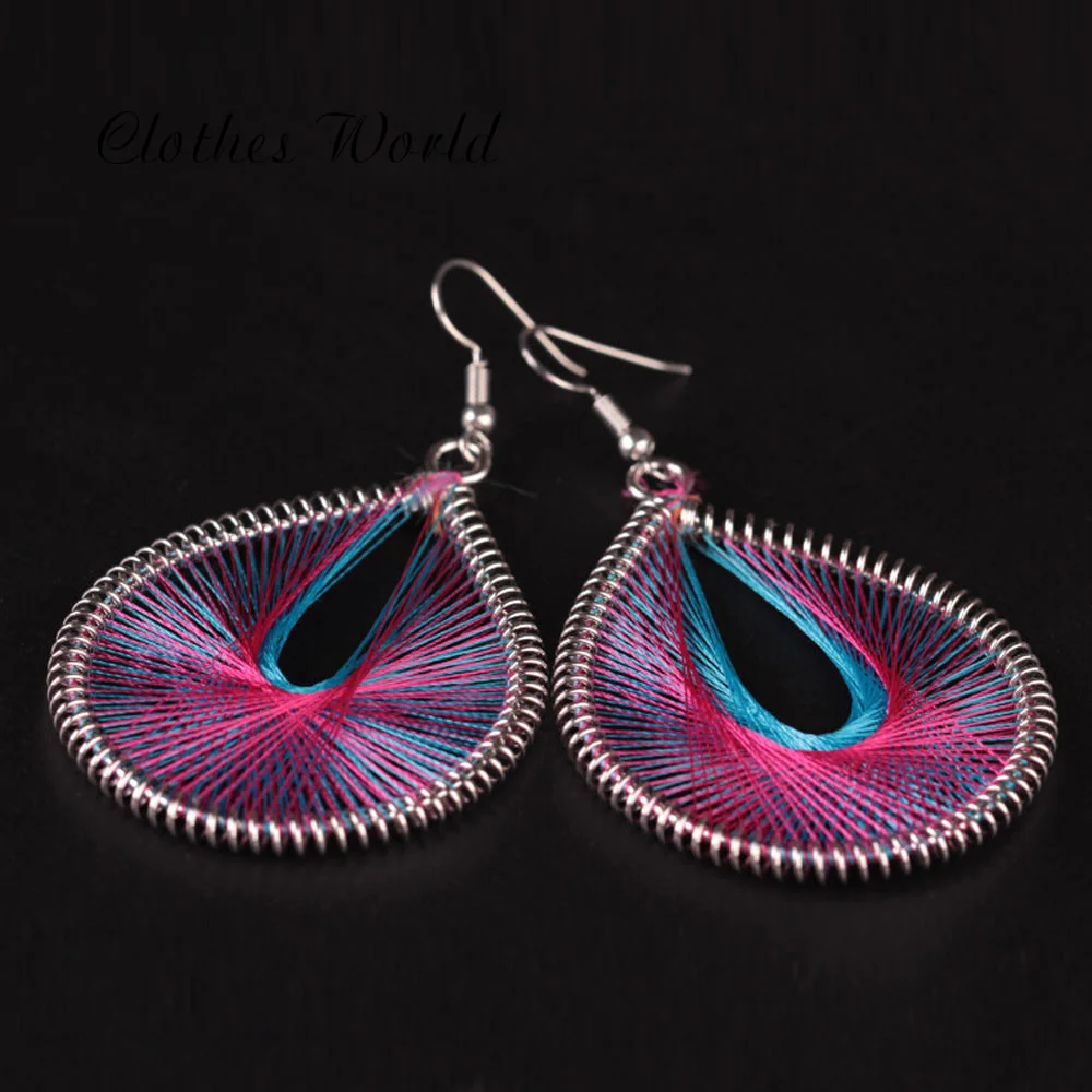 1Pair Big Water Drop Earrings Geometric Women Alloy Dangle Earings Eardrop Design Personality Long Party Jewelry Pendant Blue | Украшения и